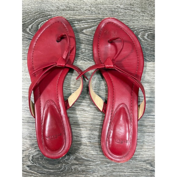 Alexandre Birman Shoes - Alexandre Birman Red Leather Bow Thong Sandals Flat Size 39 Needs Repair